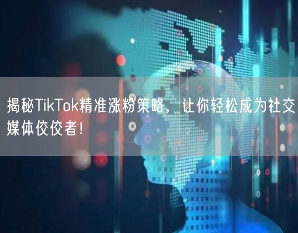 揭秘TikTok精准涨粉策略，让你轻松成为社交媒体佼佼者！