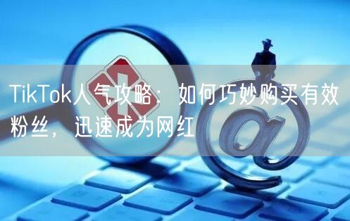 TikTok人气攻略：如何巧妙购买有效粉丝，迅速成为网红