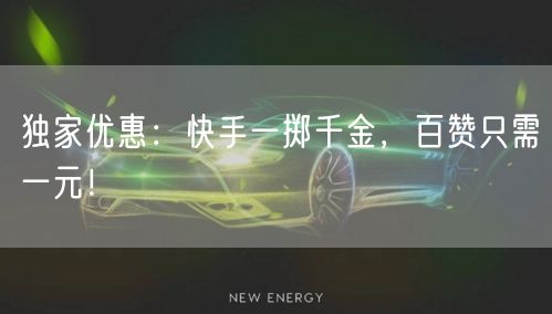 独家优惠：快手一掷千金，百赞只需一元！