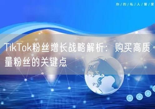 TikTok粉丝增长战略解析：购买高质量粉丝的关键点