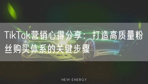 TikTok营销心得分享：打造高质量粉丝购买体系的关键步骤