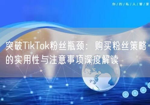 突破TikTok粉丝瓶颈：购买粉丝策略的实用性与注意事项深度解读