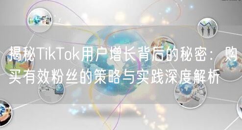 揭秘TikTok用户增长背后的秘密：购买有效粉丝的策略与实践深度解析