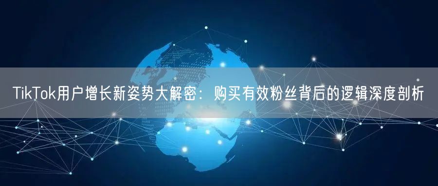 TikTok用户增长新姿势大解密：购买有效粉丝背后的逻辑深度剖析