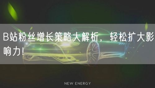 B站粉丝增长策略大解析，轻松扩大影响力！