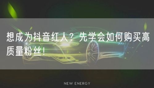 想成为抖音红人？先学会如何购买高质量粉丝！