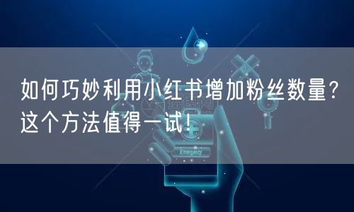 如何巧妙利用小红书增加粉丝数量？这个方法值得一试！